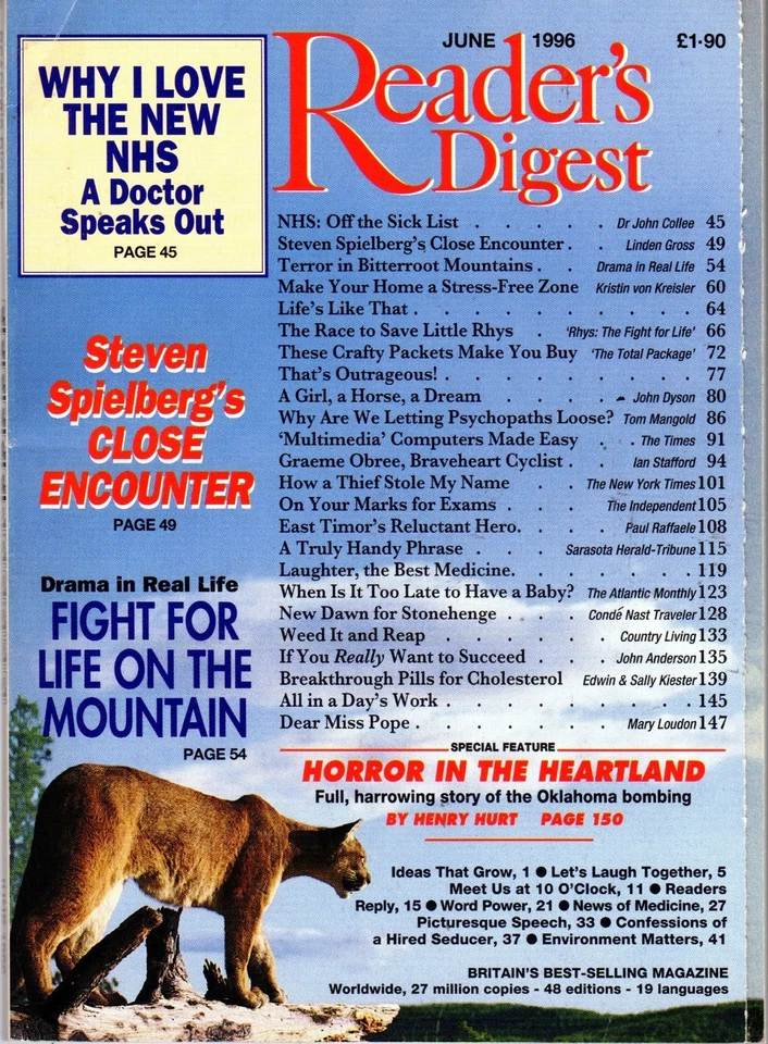 Vol. 148 No. 890 June 1996 Readers Digest Magazine - Russell Twisk (editor) -... - Image 1 of 1