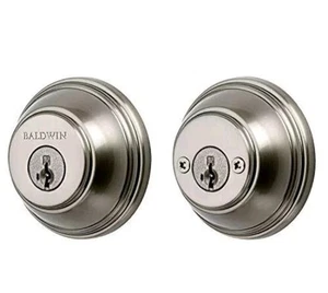 Baldwin Prestige Satin Nickel Double Cylinder Deadbolt 385 RDB 15 SMT CP RCAL - Picture 1 of 9