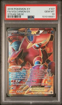 PSA 10 Volcanion EX Full Art 107/114 XY: Steam Siege Pokemon - Image 1 of 3
