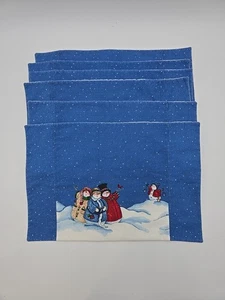 De Colección Muñeco de Nieve Navidad 12x18 Juego de 6 Manteles Tejidos Tela Vacaciones Invierno Decoración - Imagen 1 de 8