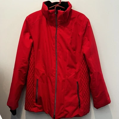 Obermeyer Glade Ski Jacket - Women’s 16 Red Coat Hooded - Image 1 of 4