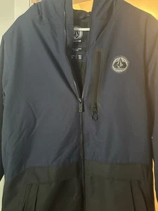 Volcom Blue/Blk Full Zip Hooded Windbreaker Jacket Mens Sz S - Picture 1 of 2