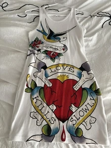 Vintage Y2K Ed Hardy Mini Dress Size Small - Picture 1 of 5