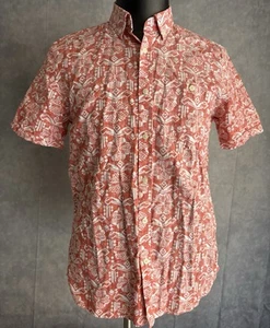 Jack Spade Men's Linen/Cotton Hawaiian Shirt Size Medium Slim Fit Rust Orange - Picture 1 of 10