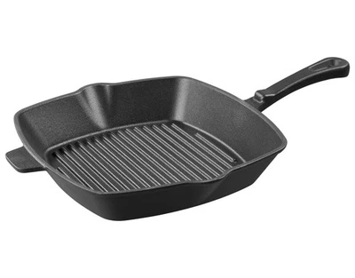 GRILLMEISTER Pfanne Gusseisen eckig 27x24,5cm grillen antihaft Backofen Herd - Bild 1 von 4