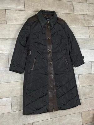 Abrigo de plumón italiano ENRICO MANDELLI de cuero para mujer marrón Italia talla M-L Foto 1 de 4