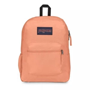 NEW! JanSport Cross Town Peach Neon Orange 17.5" Backpack - Picture 1 of 3
