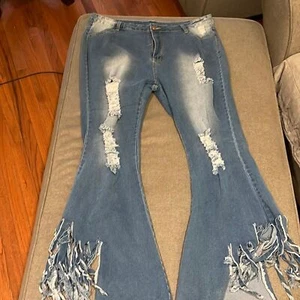 Damen 3XL Shredded Leg Denim Jeans - Halloween Kostüm The Devil’s Rejects - Bild 1 von 6