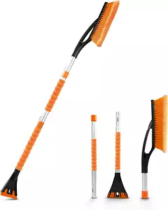 43" Detachable Snow Brush and Ice Scraper for Cars | 3-Part Telescopic Snow Remo - Picture 1 of 6