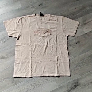 VINTAGE Polo Jeans Company Hemd L Ralph Lauren beige Spell Out Patch Rundhals - Bild 1 von 6
