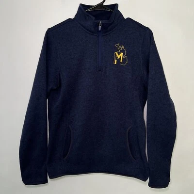 Suéter Pullover Charles River Apparel Michigan 1/4 Cremallera Para Mujer Talla Mediana Azul Marino Foto 1 de 4