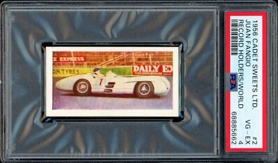 1956 JUAN MANUEL FANGIO CADET SWEETS LTD. RECORD HOLDERS OF THE WORLD #2 (PSA 4) - Image 1 of 2