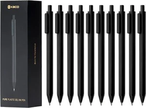 Plumas de gel, punta fina de 0,5 mm, tinta negra 10 unidades, secado rápido escritura suave - Imagen 1 de 4