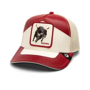 Goorin Bros Men's Leather Snapback Hat The Farm Limited Edition Moto Raging Bull - Picture 1 of 5