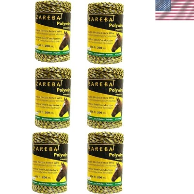 Systems PW656Y6-Z Polywire 200m 6-Conductor Portable Electric-Fence Rope 6 Pack - Image 1 of 2