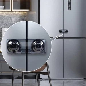 Paquete de 2 cerraduras de refrigerador EUDEMON a prueba de niños, cerradura de puerta de refrigerador francesa de seguridad para bebés - Imagen 1 de 12