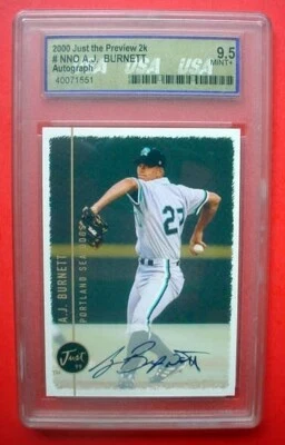 A.J. Autógrafo Burnett 2000 Just The Preview 2K EE. UU. 9,5 COMO NUEVO + PSA Foto 1 de 4