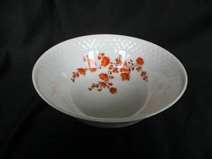 Vintage SCHIRNDING BAVARIA weißes Porzellan mit orangefarbenen Blumen Gemüseschüssel - Bild 1 von 2