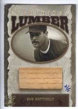 2015 Leaf Sportkings Vault '07 Lumber Gold Version Don Mattingly Bat Relic #4/5