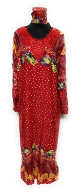 Beau Coton Manches Longues Tunique Caftan Robe de Vacances Paréo Plage - Photo 1/4