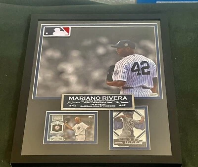 MLB MARIANO RIVERA 8x10 Impresión En 11 X 14 ESTERA, ENMARCADA, PLACA DE IDENTIFICACIÓN, TARJETAS Y PARCHE Foto 1 de 4