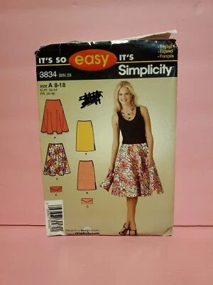 Simplicity 3834 Sewing Pattern Misses Skirt and Purse Size 8-18  - Image 1 of 3