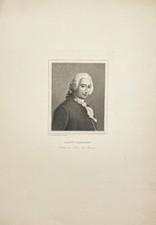 Antique Engraving Print - Portrait of Marquis Jean-Francois de Saint-Lambert