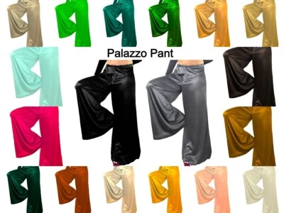 Атласный Palazzo брюки широкие ноги атласные брюки женщин танец живота Palazzo брюки S25-1 - Изображение 1 из 4