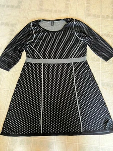 LANE BRYANT Size 22/24 Black And Silver Pullover Knit Sweater Dress 3/4 Sleeve - Picture 1 of 4