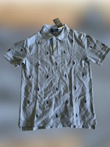 Polo Ralph Lauren BLUE Allover Pony Polo T-shirt , Size 5 NWOT - Picture 1 of 1