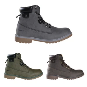 Hohe Schuhe Herren Gas Stiefeletten Grün Militär Grau Nabuck Schnürer Freizeit SARANI - Bild 1 von 12