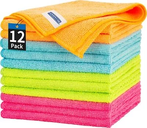 Microfiber Cleaning Cloth - 12 Pack Cleaning Towels, 12.6" x 12.6" Dish Cloths - Picture 1 of 7