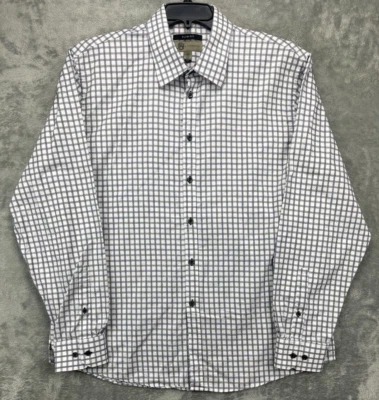 Jhane Barnes Men's Shirt XXL Long Sleeve Button Up Slim Fit White Check - Image 1 of 4