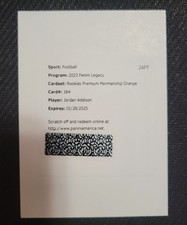 2023 Legacy Jordan Addison Rookie Premium Penmanship Orange Auto Redemption Card