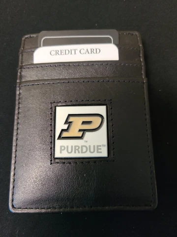 Purdue Boilermakers - Black Front Pocket Wallet/Money Clip New Cover