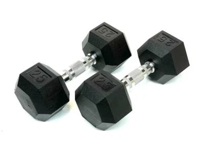 Rubber Coated Hex Dumbbell Hand Weights, 10 lb to 40 Pound - Free Shipping - Image 1 of 3