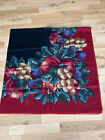 New Francesca Italy Made 100% Thin Wool Multi-Color Fruits Shawl Wrap 54? X 54?