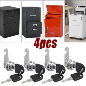 4Pcs 20mm Cam LOCK For Door Filing Cabinet Mailbox Drawer Locker+8Keys - Picture 1 of 12