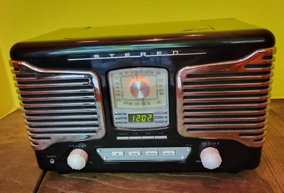 Teac Retro Stereo CD Player Receiver AM FM Digital Clock Radio Black SL-D80 - Image 1 of 4