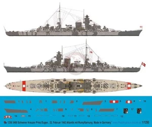 Peddinghaus 1/1250 Prinz Eugen Heavy Cruiser Markings w/Camouflage Norway 3469 - Picture 1 of 1