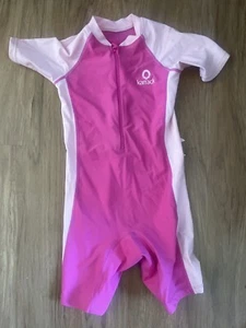 Karrack ToddlerOne Piece Rash Guard Water Sport Short UPF 50+ Pink, Sz 3-4 - Picture 1 of 1