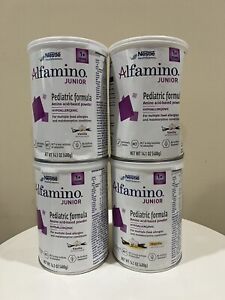 4 Nestle A-lfamino Junior Infant Baby Formula 14.1 Oz Cans Vanilla 06/2024