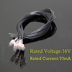 50pcs Clear 4mm 16V 70mA Pre-Wired Grain of Wheat Bulbs Warm White GPW07W - Picture 1 of 3