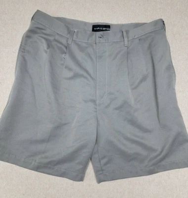 CROFT & BARROW Men's Shorts 36 x 8 Olive Green Pleated Front Slash Pockets - Image 1 of 4