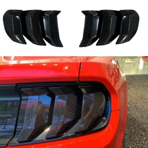 Car Tail Light Guard Trim Cover Bezels Lamp Smoked black For Ford Mustang 2018+ - Picture 1 of 7