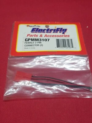 Vintage Great Planes GPMM3107 Female 2-Pin Connector Plug (2pcs) NEW original st - Image 1 of 4