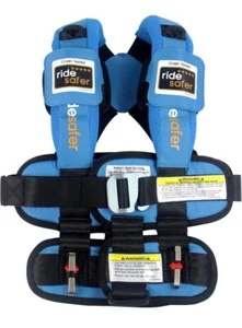 Ride Safer Travel Car Seat Vest w/ Zipped Backpack Lightweight Tether Blue XL - Picture 1 of 4