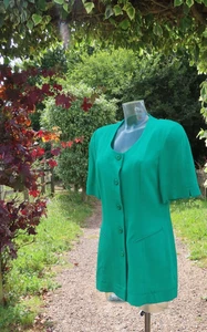 Vintage 1980s 1990s Bianca Green Short Sleeve Blazer jacket - Picture 1 of 12