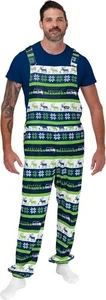 NEW FOCO Men's Seattle Seahawks NFL Team Logo Ugly Home Gating Bib Overalls XXXL - Picture 1 of 9
