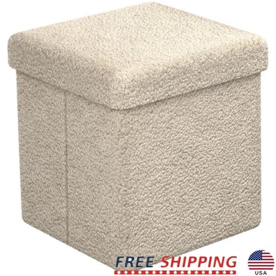 Teddy Storage Ottoman Soft Fabric Footstool W/ Hidden Storage Living Room New - Image 1 of 4